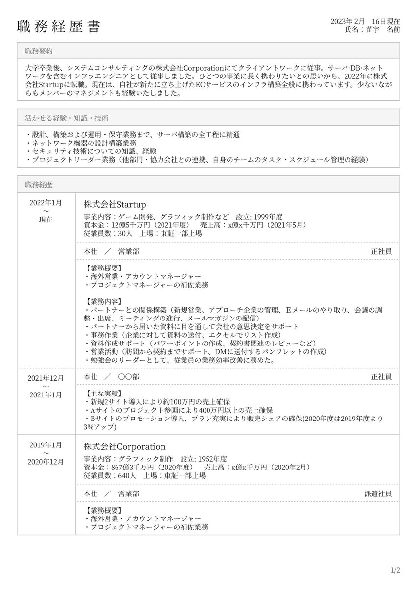 cv resume template